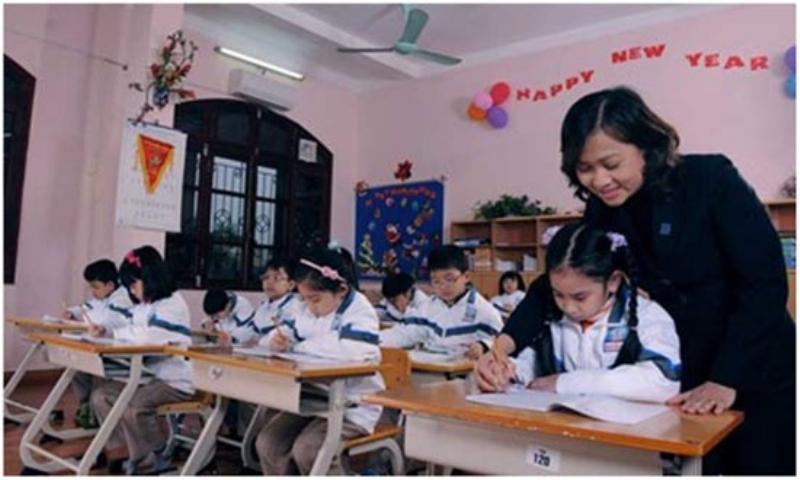 Cô giáo dạy học trên lớp