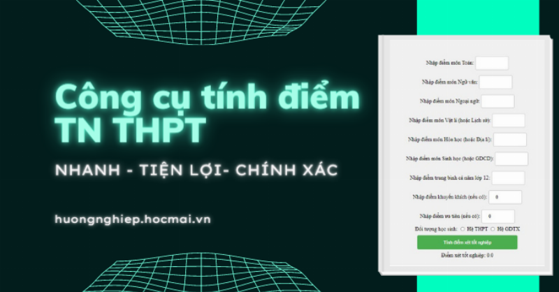 Tính điểm tốt nghiệp THPT chính xác