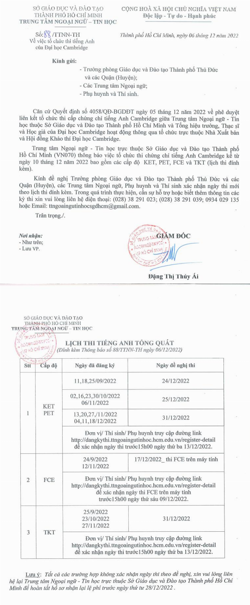 Tra cứu điểm thi online